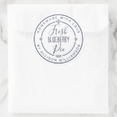 Wit Klassiek Homemade Blauwe Bessen Taart Label (Tas)