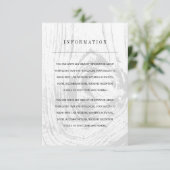 Wit Klassieke Rustieke Woodgrain Winter Bruiloft I Informatiekaartje (Staand voorkant)