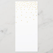 Wit Klein Goud Confetti Elegant Menu Kaart (Achterkant)