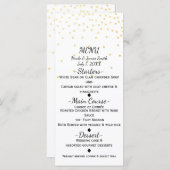 Wit Klein Goud Confetti Elegant Menu Kaart (Voorkant / Achterkant)