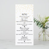 Wit Klein Goud Confetti Elegant Menu Kaart (Staand voorkant)