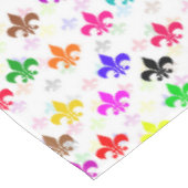 Wit Kleurrijk Fleur-de-lis Patroonontwerp Tafelkleed (Gekanteld)
