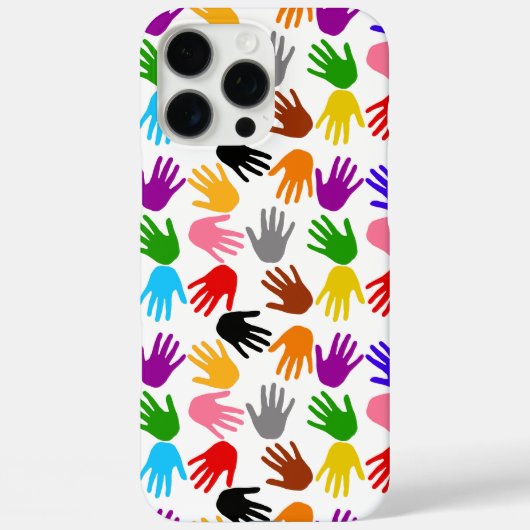 Wit Kleurrijk Handafdruk Patroon Ontwerp Case-Mate iPhone Case (Achterkant)