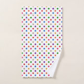 Wit Kleurrijk Regenboog Stippen Design Bad Handdoek (Handdoek)