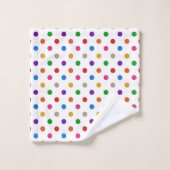 Wit Kleurrijk Regenboog Stippen Design Bad Handdoek (Wasdoekje)