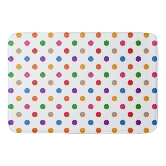 Wit Kleurrijk Regenboog Stippen Design Badmat (Voorkant)