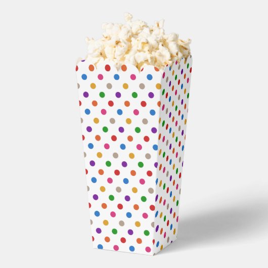 Wit Kleurrijk Regenboog Stippen Design Bedankdoosjes (Popped)