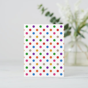 Wit Kleurrijk Regenboog Stippen Design  Briefkaart