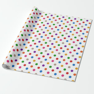 Wit Kleurrijk Regenboog Stippen Design  Cadeaupapier