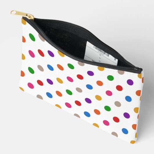 Wit Kleurrijk Regenboog Stippen Design Etui (Open)