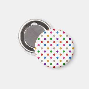 Wit Kleurrijk Regenboog Stippen Design Magneet
