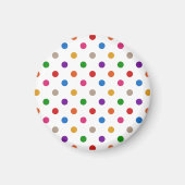 Wit Kleurrijk Regenboog Stippen Design Magneet (Voorkant)
