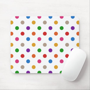 Wit Kleurrijk Regenboog Stippen Design Muismat