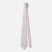 Wit Kleurrijk Regenboog Stippen Design Stropdas (Voorkant)