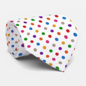 Wit Kleurrijk Regenboog Stippen Design Stropdas (Opgerold)