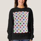 Wit Kleurrijk Regenboog Stippen Design Trui (Voorkant)