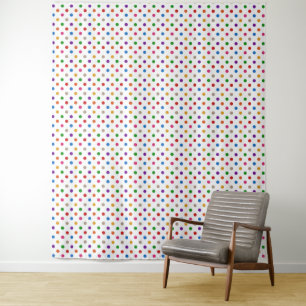 Wit Kleurrijk Regenboog Stippen Design  Wandkleed