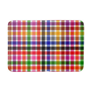 Wit Kleurrijk Twill Geruit Schots Design  Badmat
