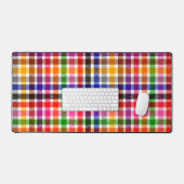 Wit Kleurrijk Twill Geruit Schots Design Bureaumat (Keyboard & Muis)