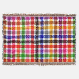 Wit Kleurrijk Twill Geruit Schots Design Deken
