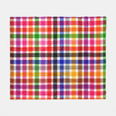 Wit Kleurrijk Twill Geruit Schots Design  Fleece Deken (Voorkant (Horizontaal))