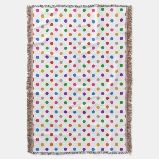 Wit Kleurrijke Regenboog Stippen Design Deken (Voorkant Verticaal)