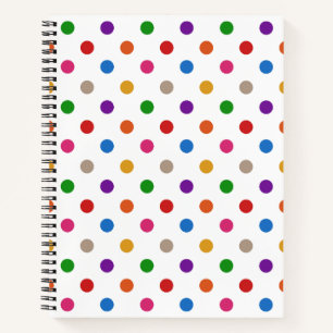Wit Kleurrijke Regenboog Stippen Design  Notitieboek