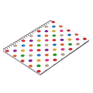 Wit Kleurrijke Regenboog Stippen Design Notitieboek