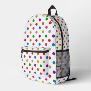 Wit Kleurrijke Regenboog Stippen Ontwerp Bedrukte Rugzak