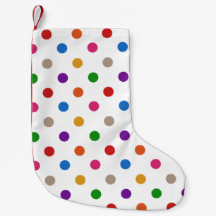 Wit Kleurrijke Regenboog Stippen Ontwerp  Kleine Kerstsok
