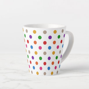 Wit Kleurrijke Regenboog Stippen Ontwerp Latte Mok
