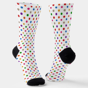Wit Kleurrijke Regenboog Stippen Ontwerp  Sokken