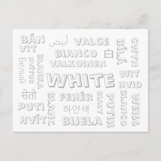 Wit - Kleurtalen op Briefkaarten (Voorkant)