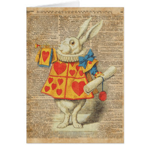 Wit Konijn Alice in het Vintage Kunstwerk van het