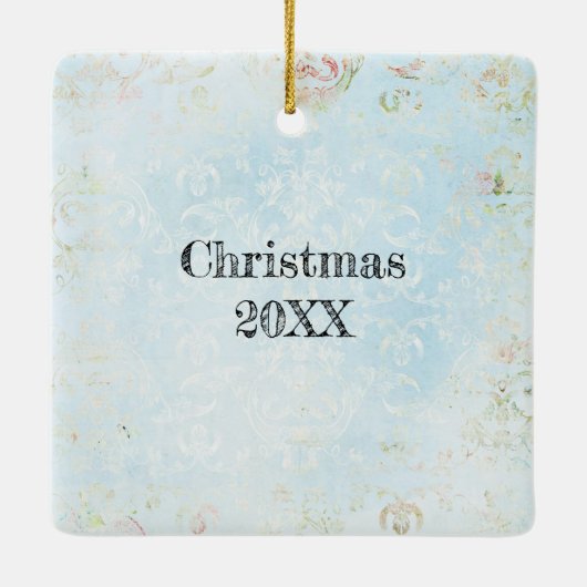 Wit Konijn, Alice & Mad Hatter in Top Hats Keramisch Ornament (Achterkant)