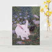 Wit Konijn, door Darlene P. Coltrain Kaart (Gele Bloem)