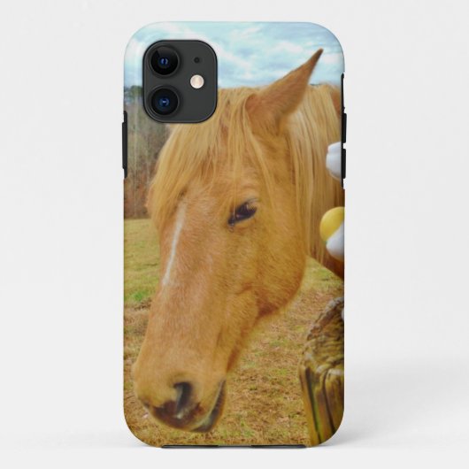 Wit konijn en blond geel paard Case-Mate iPhone case (Achterkant)