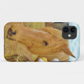 Wit konijn en blond geel paard Case-Mate iPhone case (Achterkant (horizontaal))
