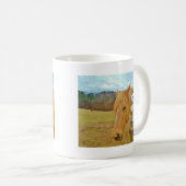 Wit konijn en blond geel paard koffiemok (Voorkant rechts)