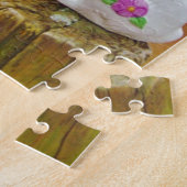 Wit konijn en blond geel paard legpuzzel (Zijkant)
