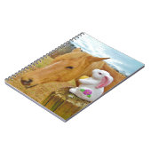 Wit konijn en blond geel paard notitieboek (Linkerzijde)