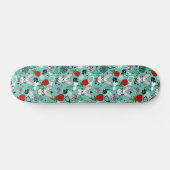 Wit konijn in roos persoonlijk skateboard (Horizontaal)