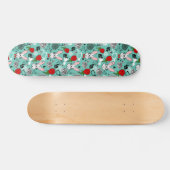 Wit konijn in roos persoonlijk skateboard (Horizontaal)