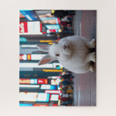 Wit Konijn in Times Square Legpuzzel (Verticaal)