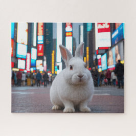 Wit Konijn in Times Square Legpuzzel
