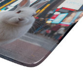 Wit Konijn in Times Square Snijplank (Hoek)