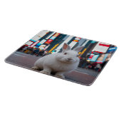 Wit Konijn in Times Square Snijplank (Hoek)