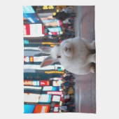 Wit Konijn in Times Square Theedoek (Verticaal)