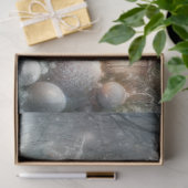 Wit Konijn in Winterse Decoupage Landschap Tissuepapier (Geschenk)