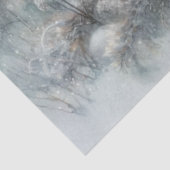 Wit Konijn in Winterse Decoupage Landschap Tissuepapier (Detail)